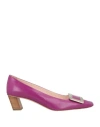 Roger Vivier Woman Pumps Mauve Size 11 Leather In Multi