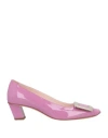 Roger Vivier Woman Pumps Mauve Size 5 Leather In Purple