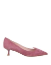 Roger Vivier Woman Pumps Mauve Size 8 Leather In Purple