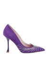 Roger Vivier I Love Vivier Crystal-embellished Suede Pumps In Purple