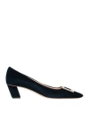 Roger Vivier Woman Pumps Midnight Blue Size 10 Textile Fibers In Blue