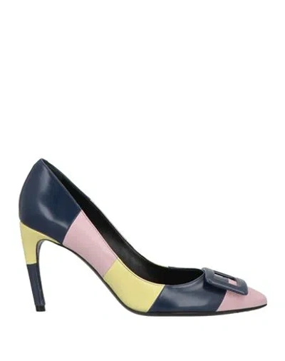 Roger Vivier Woman Pumps Midnight Blue Size 7.5 Leather In Multi