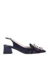 Roger Vivier Woman Pumps Navy Blue Size 8 Textile Fibers In Navy Blue