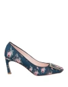 Roger Vivier Woman Pumps Navy Blue Size 8 Textile Fibers In Navy Blue