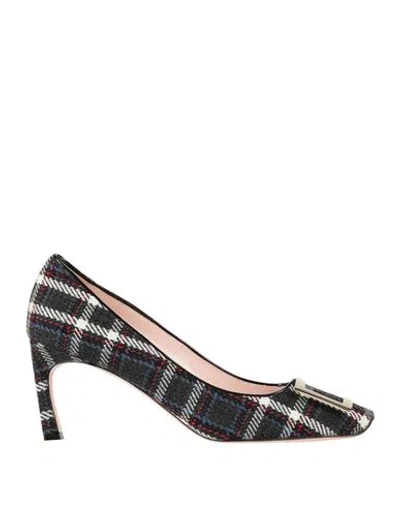 Roger Vivier Woman Pumps Navy Size 6 Textile Fibers