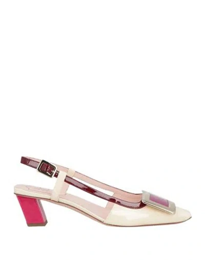 Roger Vivier Woman Pumps Off White Size 5 Leather In Multi