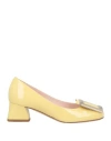 Roger Vivier Woman Pumps Pastel Yellow Size 4.5 Leather In Yellow