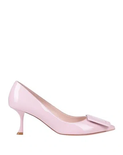 Roger Vivier Woman Pumps Pink Size 10 Soft Leather