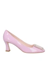 Roger Vivier Woman Pumps Pink Size 5 Soft Leather In Pink