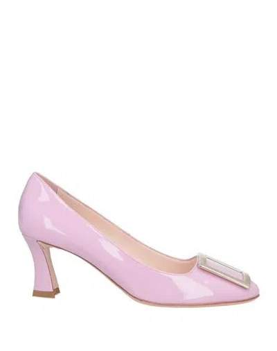 Roger Vivier Woman Pumps Pink Size 5 Soft Leather