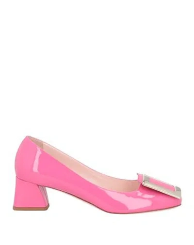 Roger Vivier Woman Pumps Pink Size 8 Soft Leather