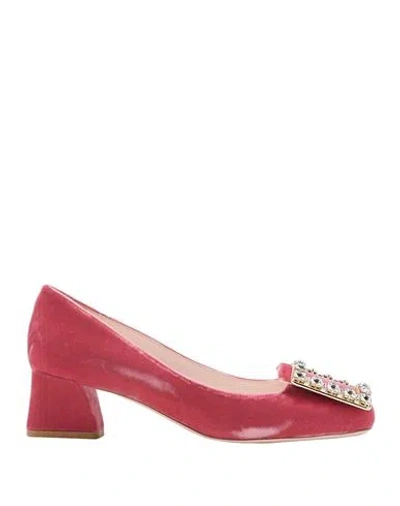 Roger Vivier Woman Pumps Pink Size 8 Textile Fibers