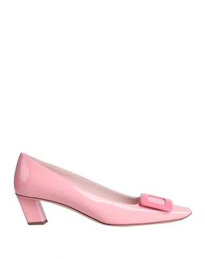 Roger Vivier Woman Pumps Pink Size 8.5 Soft Leather