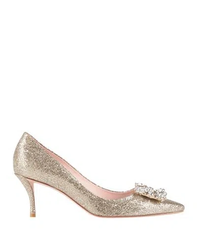 Roger Vivier Woman Pumps Platinum Size 8 Leather In Grey