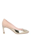 Roger Vivier Woman Pumps Platinum Size 8 Leather In Grey