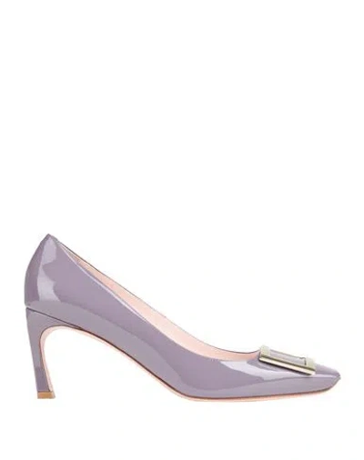 ROGER VIVIER ROGER VIVIER WOMAN PUMPS PURPLE SIZE 5 LEATHER