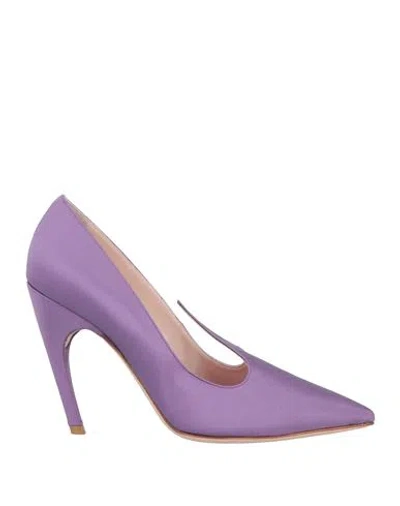 Roger Vivier Woman Pumps Purple Size 7 Textile Fibers