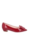 Roger Vivier Woman Pumps Red Size 4.5 Leather In Burgundy