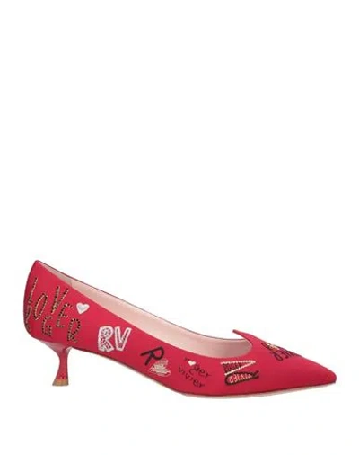 Roger Vivier Woman Pumps Red Size 7 Textile Fibers
