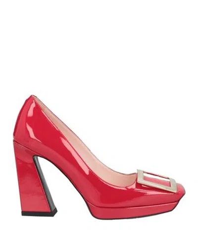 Roger Vivier Woman Pumps Red Size 7.5 Leather