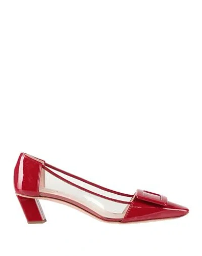 Roger Vivier Woman Pumps Red Size 7.5 Soft Leather