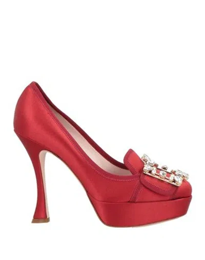 Roger Vivier Woman Pumps Red Size 8 Textile Fibers