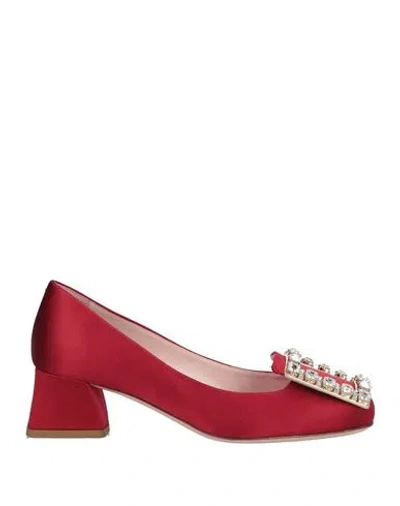 Roger Vivier Woman Pumps Red Size 8 Textile Fibers