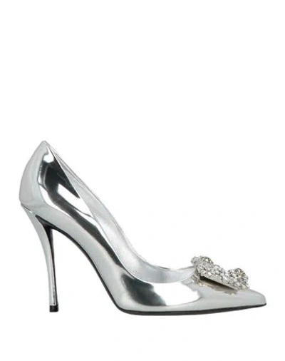 Roger Vivier Woman Pumps Silver Size 5 Leather