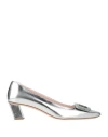 Roger Vivier Woman Pumps Silver Size 5 Soft Leather In Silver