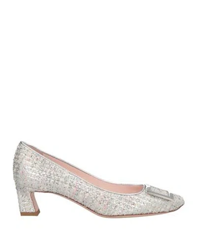 Roger Vivier Woman Pumps Silver Size 5 Textile Fibers