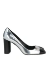 Roger Vivier Woman Pumps Silver Size 6.5 Leather In Silver