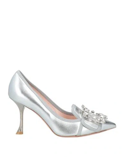 Roger Vivier Woman Pumps Silver Size 7 Leather