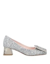 Roger Vivier Woman Pumps Silver Size 7.5 Textile Fibers In Silver