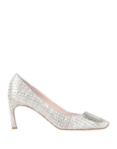 Roger Vivier Woman Pumps Silver Size 8 Textile Fibers