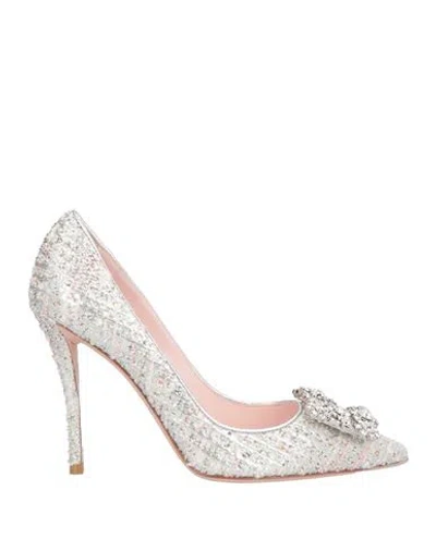ROGER VIVIER ROGER VIVIER WOMAN PUMPS SILVER SIZE 8 TEXTILE FIBERS