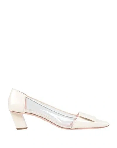 Roger Vivier Woman Pumps White Size 10 Soft Leather