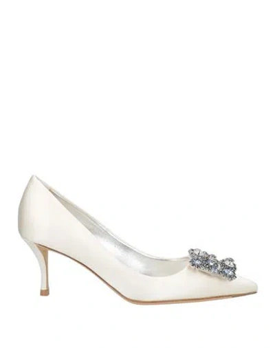 Roger Vivier Woman Pumps White Size 5 Textile Fibers