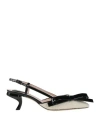 Roger Vivier 55mm Virgule Shearling Slingbacks In White