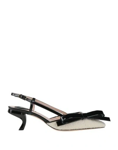 Roger Vivier Woman Pumps White Size 6 Textile Fibers, Leather