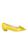 Roger Vivier Woman Pumps Yellow Size 5 Leather