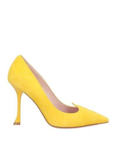 Roger Vivier Woman Pumps Yellow Size 7 Leather