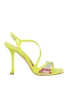 Roger Vivier Woman Sandals Lime Green Size 8 Leather, Pvc - Polyvinyl Chloride