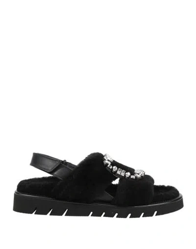 Roger Vivier Woman Sandals Black Size 5 Leather