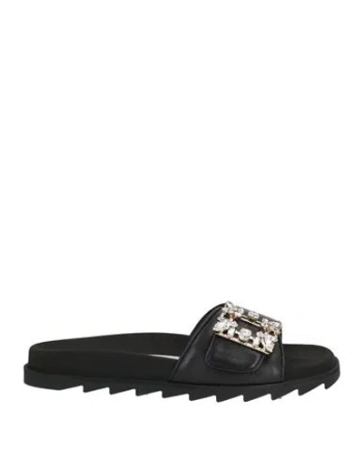 Roger Vivier Woman Sandals Black Size 5 Leather In Multi