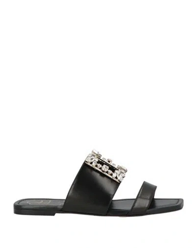 Roger Vivier Woman Sandals Black Size 5.5 Leather