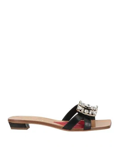 Roger Vivier Woman Sandals Black Size 6 Calfskin