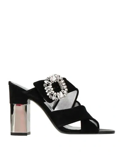 Roger Vivier Woman Sandals Black Size 7 Soft Leather