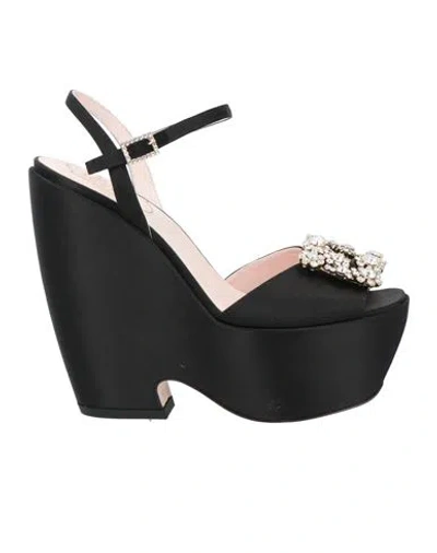 Roger Vivier Woman Sandals Black Size 7 Textile Fibers