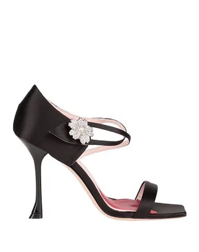 Roger Vivier Woman Sandals Black Size 7 Textile Fibers