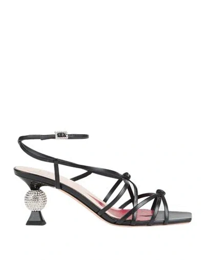 Roger Vivier Woman Sandals Black Size 7.5 Leather